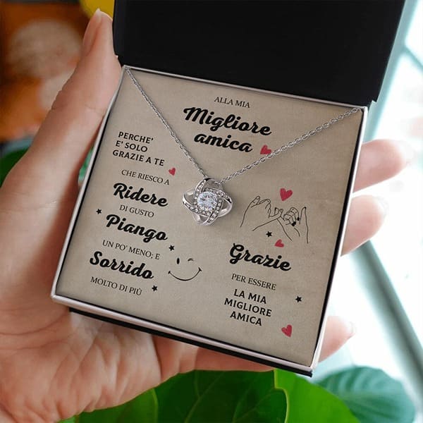 ALOV Collana Migliore Amica In Argento 925 Con Zirconia – Ciondolo Lettera D'Amore Con Catena Regolabile