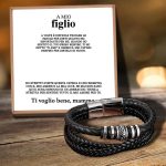 Bracciale In Pelle Con Messaggio 'Ti Amo' - Regalo Romantico Per Lui