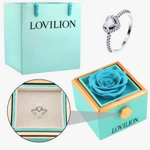 Scatola con una rosa e un anello | HEARTISO_BLUEBOX